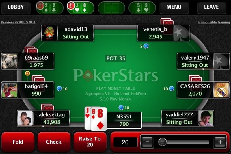 App chơi Poker với bạn bè PokerStars