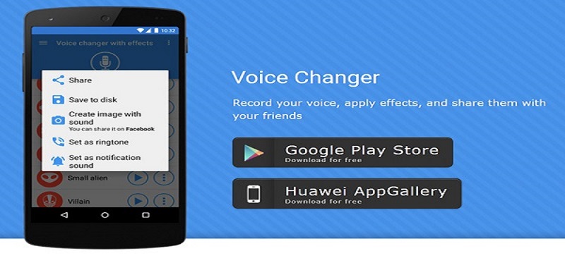 Baviux Voice Changer with Effect dùng để thay đổi giọng nói