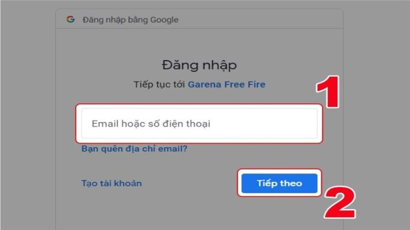 Cách chuyển tài khoản Free Fire từ Facebook sang Google - Bước 4
