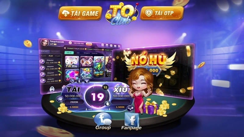 Giao diện cổng game To Club