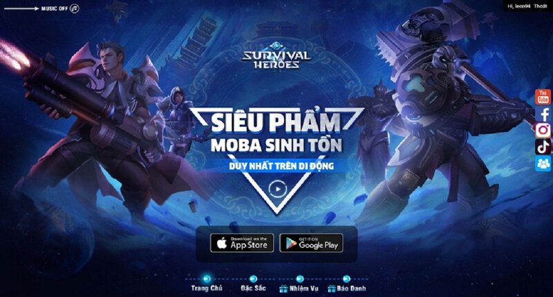 Giao diện Survival Heroes