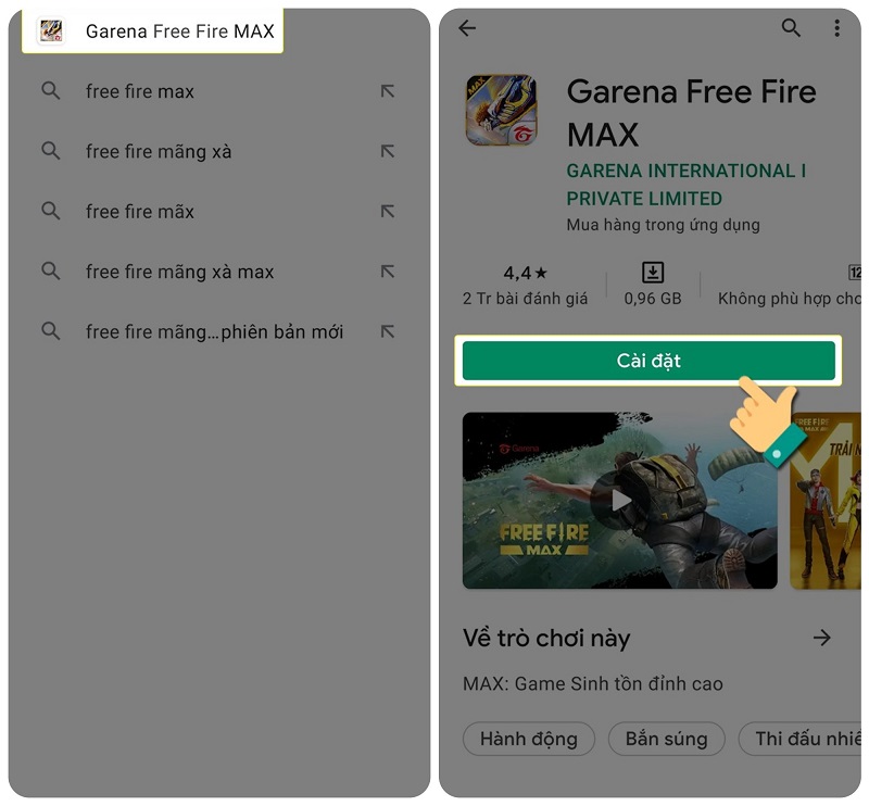 hướng dẫn tải Free Fire max